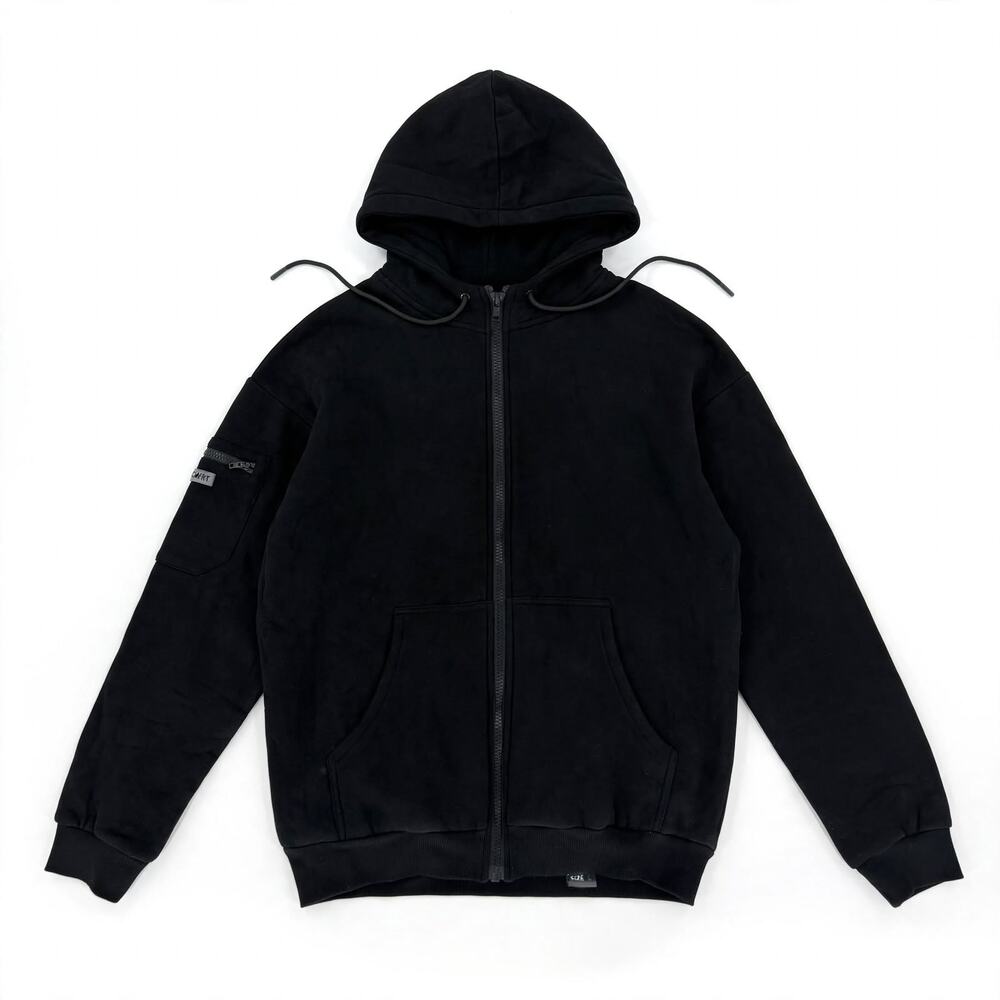 Comfrt Black Zip Up Hoodie - Size L
Oversized fit full zip hoodie in black